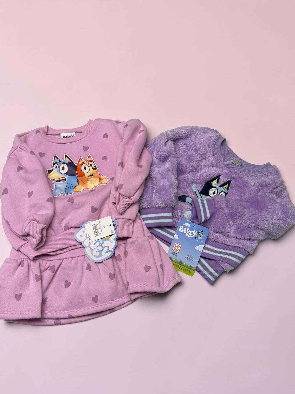 Bluey Toddler‎ Girls 2T Pink Peplum Sweatshirt and Skirt Set Bundle